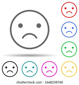 emotionally upset multi color style icon. Simple thin line, outline vector of web icons for ui and ux, website or mobile application