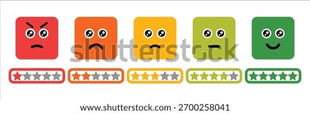  Emotion-Based Star Rating Scale Colorful