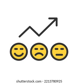 Emotions Analytics icon vector image. Can also be used for Artificial Intelligence. Suitable for mobile apps, web apps and print media.