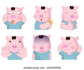 emotions boy pig