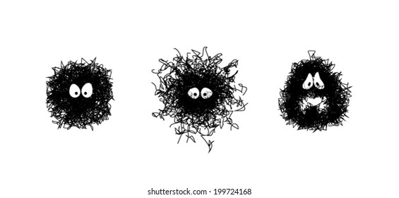 Emotions cartoon monster