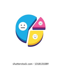 emotions chart symbol in flat style