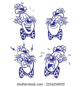 Emotions Of The Clown Vector Illustration
