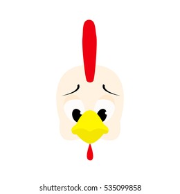 Emotions cock icon. Character cartoon rooster head