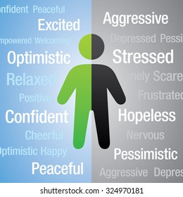 Emotions concept. Different sides of human emotions.