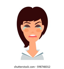 Emotions. Cry . Vector illustration. 