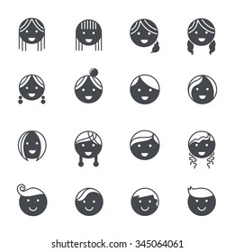 Emotions the face  icons.