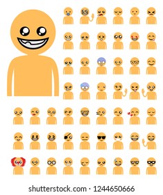 emotions faces set collection