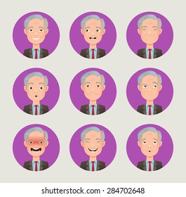 emotions faces vector characters