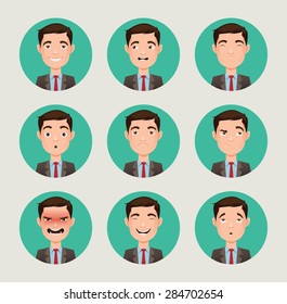 emotions faces vector characters