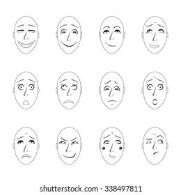 emotions faces vector characters