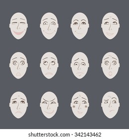 emotions faces vector characters