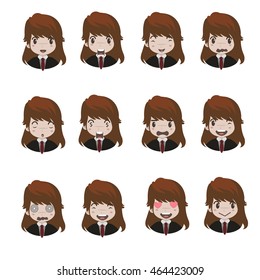 emotions faces vector characters.