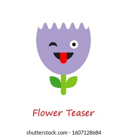 Emotions Of Flowers. Vector illustration for web design or print.