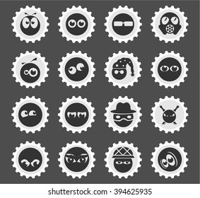 Emotions and glances  simply symbols for web and user interface