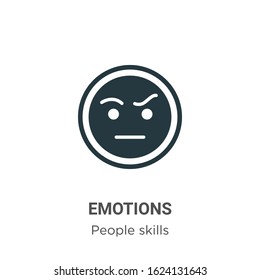 Emotions glyph icon vector on white background. Flat vector emotions icon symbol sign from modern people skills collection for mobile concept and web apps design.