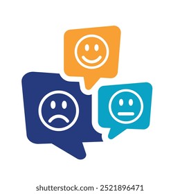 Emotions of happiness, indifference and sadness.