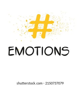 Texto de etiqueta Emotions, ilustración vectorial.