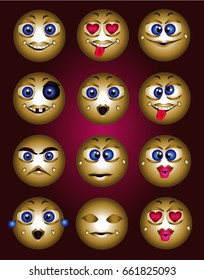 Emotions icon cartoon