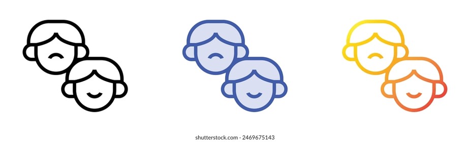 emotions icon. Linear, Blue Fill and Gradient Style Design Isolated On White Background