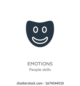 Emotions icon vector. Trendy flat emotions icon from people skills collection isolated on white background. Vector illustration can be used for web and mobile graphic design, logo, eps10