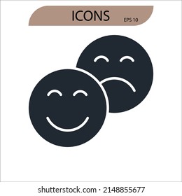emotions icons  symbol vector elements for infographic web