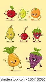 emotions kawaii fruits
