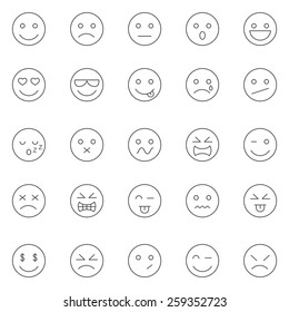 Emotions lines icons set.Vector