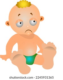 Emotions A little boy named Fedya is sad. He is in a bad mood.