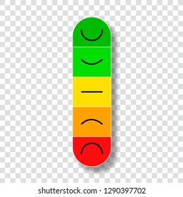 Emotions meter - feedback concept with different emoticons - vector illustration