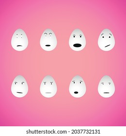 emotions on egg on a pink background