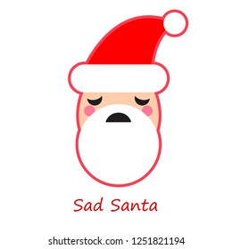Emotions of Santa Claus. Cute cartoon. Vector illustration. Can be used for wallpaper, textile, invitation card, wrapping, web page background.