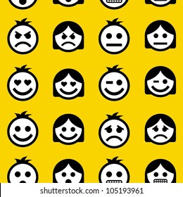 Emotions. Seamless pattern.