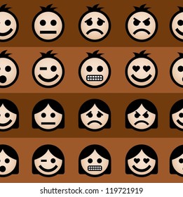Emotions. Seamless pattern.