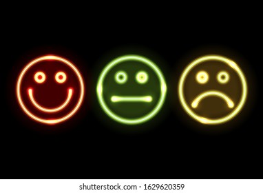 Emotions set, icons. Graphic template. Vector background