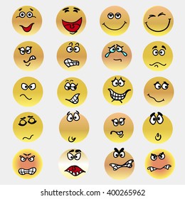 Emotions set. A set of emotions on a white background. Isolated emotion icons.