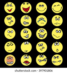 Emotions set.A set of emotions on a white background. Isolated emotion icons.