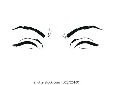 emotions sign - fear, anger, pain, horror, isolated on white background illustration