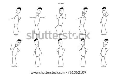 emotions simple draw man stock vector royalty free 761352109
