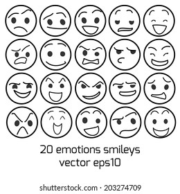 emotions and smileys vector collection