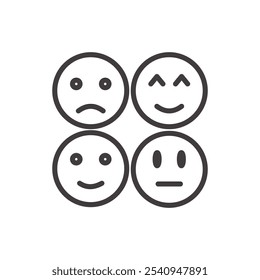 Emotions stroke icon in black