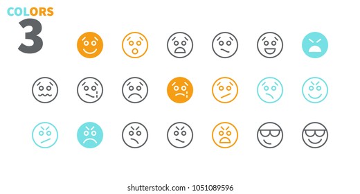 Emotions UI Pixel Perfect Well-crafted Vector Thin Line Icons 48x48 Ready for 24x24 Grid for Web Graphics and Apps. Simple Minimal Pictogram Part 3-5