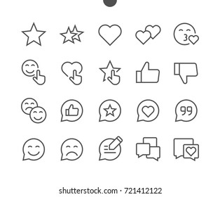 Emotions UI Pixel Perfect Well-crafted Vector Thin Line Icons 48x48 Ready for 24x24 Grid for Web Graphics and Apps with Editable Stroke. Simple Minimal Pictogram Part 4-5