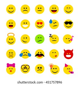 Emotions vector illustration set of emotions isolated on white background, faces with different emotions, facial expressions. 