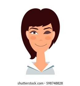 Emotions. Wink . Vector illustration. 