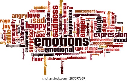 Emotions word cloud concept. Vector illustration