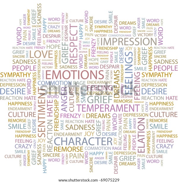 Emotions Word Collage On White Background Stock Vector (Royalty Free ...