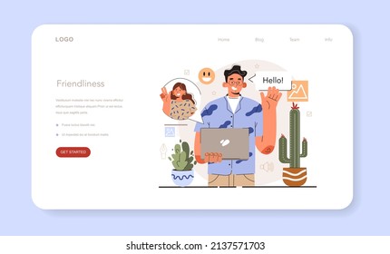 Emotive content creation. Friendliness as a publication response. Blog promotion guidance. How to attract the audience to your blog. Visual content tips. Digital advertising. Flat vector illustration
