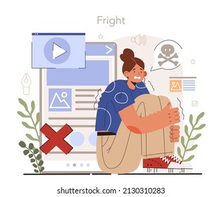 Emotive content creation. Fright as a publication response. Blog promotion guidance. How to attract the audience to your blog. Visual content tips. Digital advertising, smm. Flat vector illustration