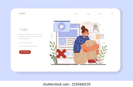 Emotive content creation. Fright as a publication response. Blog promotion guidance. How to attract the audience to your blog. Visual content tips. Digital advertising, smm. Flat vector illustration